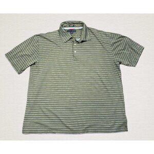 Tommy Hilfiger Men’s Polo Shirt XXL Olive Green Blue Stripes Embroidered Logo